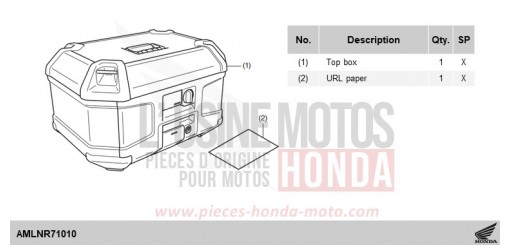 KIT,TOP BOX(58L) WITH STRIPE CRF1100DR de 2024